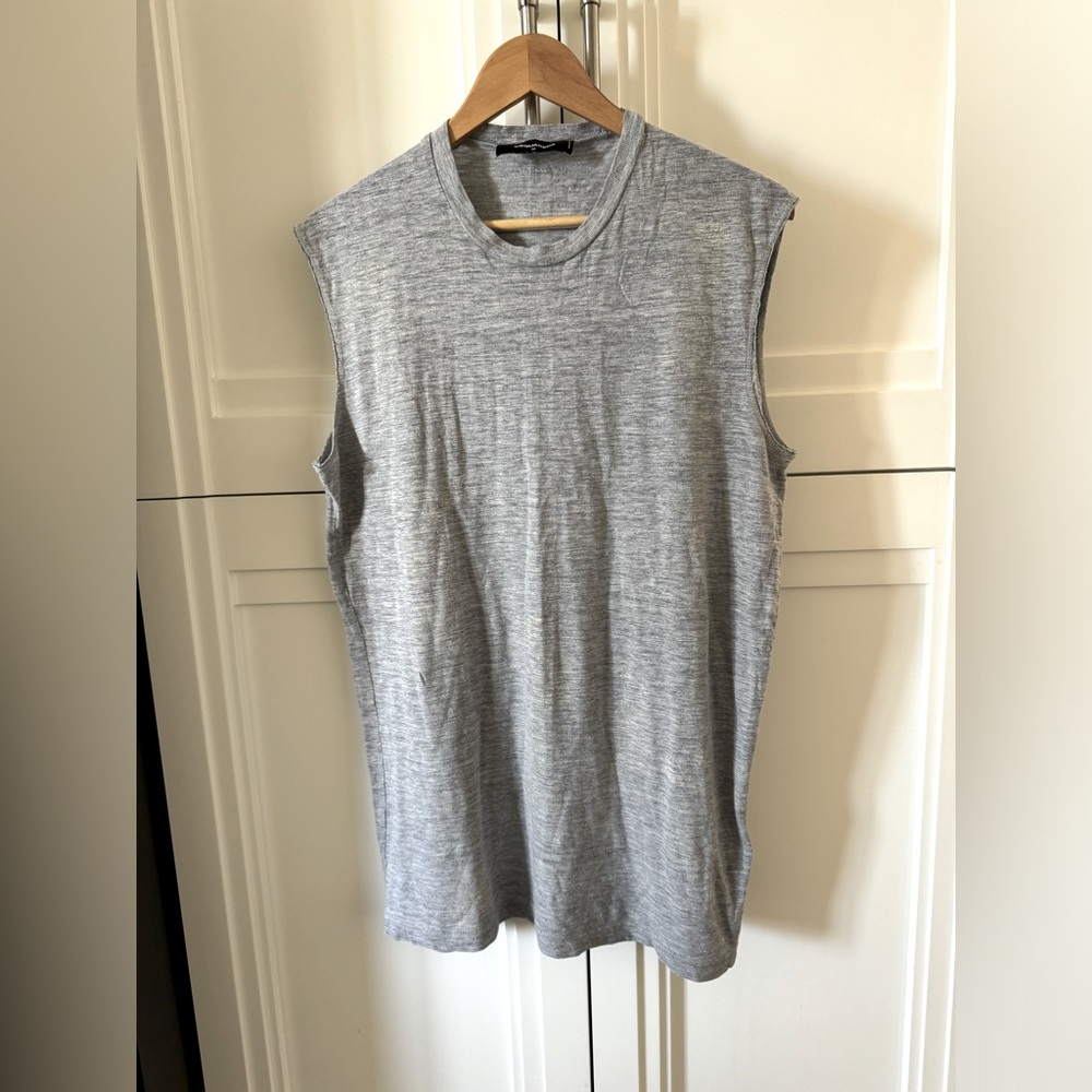DSquared2 Sleeveless Distressed Crew Neck Evergreen T-Shirts